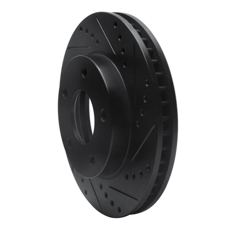 Chevrolet S10 Brake Rotor (1) - Front Right - R1 Concepts - Drilled & Slotted - Black - `97-`05